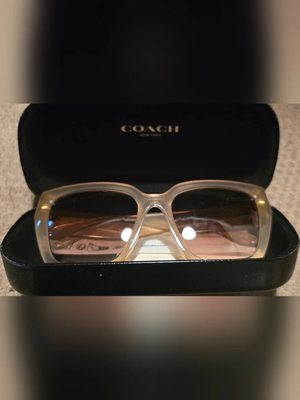 NEW Coach Oversized Cream Cat Eye  Sunglasses